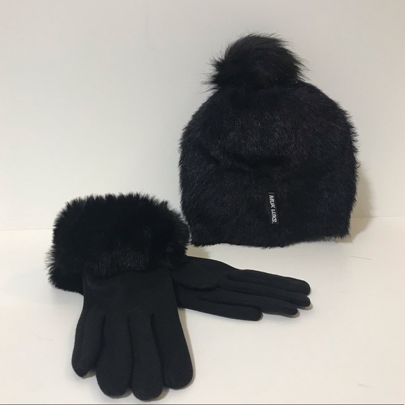 K.I.T / MUK LUK Accessories - BUNDLE MUK LUKS Frosted  Pom Hat  and K.I.T gloves